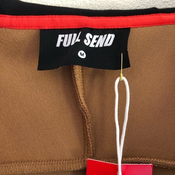 Full Send Mens Hoodie Tan Hydrophobic Streetwear Size Medium Full Zip - Picture 10 of 14